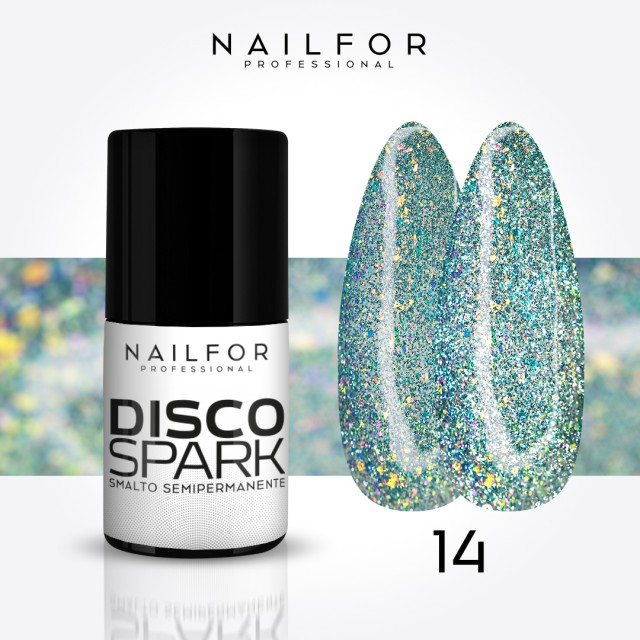 Spark disco SEMI-PERMANENT gel nail polish - 14