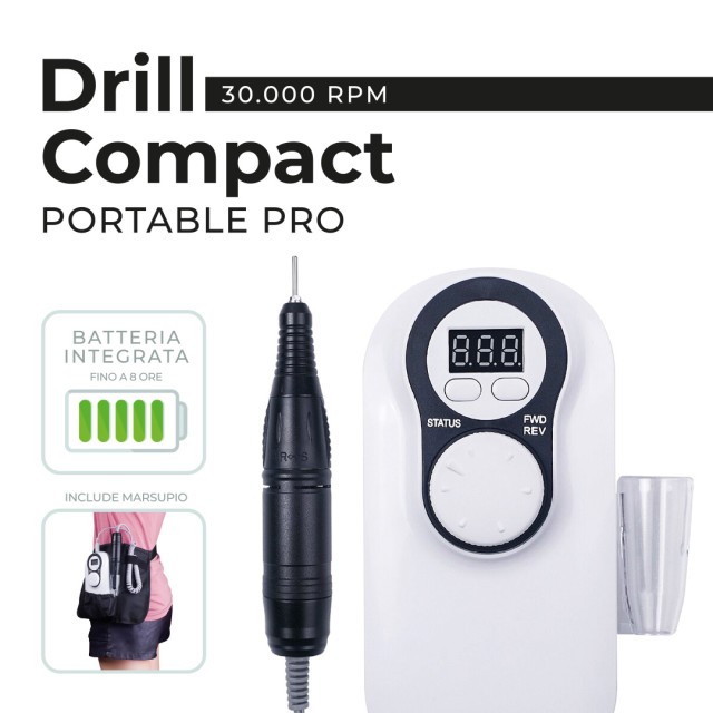 apparecchiature unghie ricostruzione: DRILL COMPACT Fresa Portatile Professionale - 30.000 giri 79,99 €