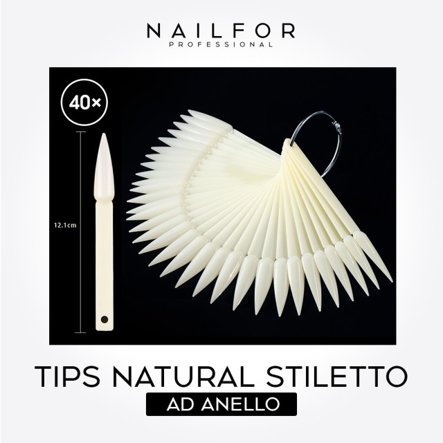 Expositor Tips Anillo Estilete Natural - 40pz