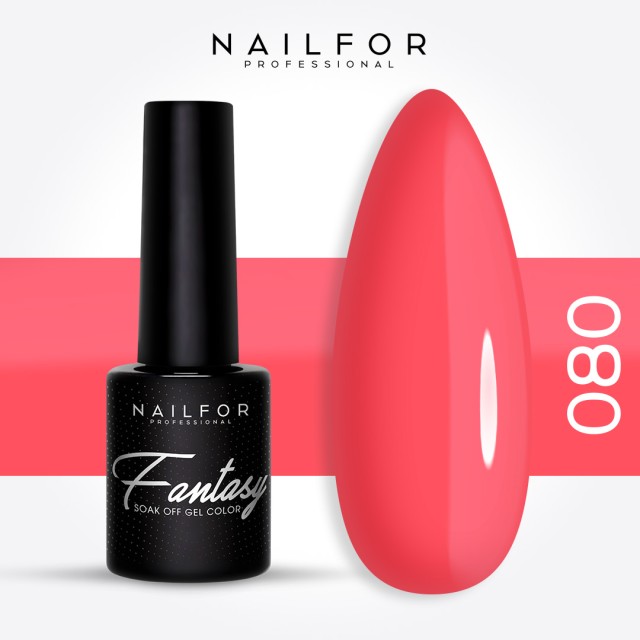 FANTASY semi-permanent gel nail polish - 080fan coral pink