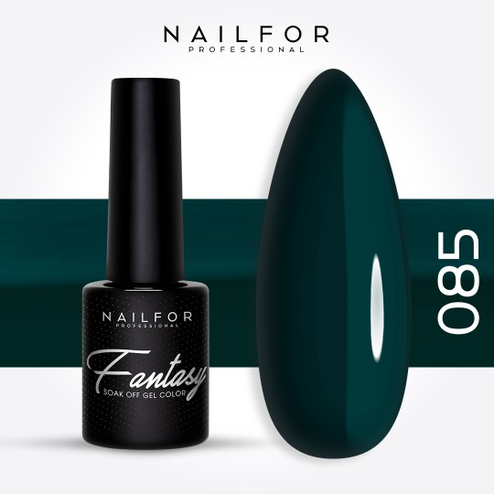 Semi-permanent nail polish color: Fantasy Semi-permanent Gel Polish - 085FAN Petrolio Nailfor €6.99