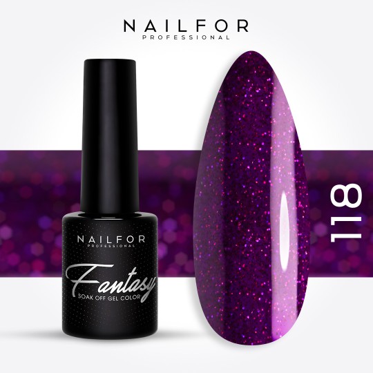 Semi-permanent nail polish color: Fantasy Semi-permanent Gel Polish - 118FAN Nailfor €6.99