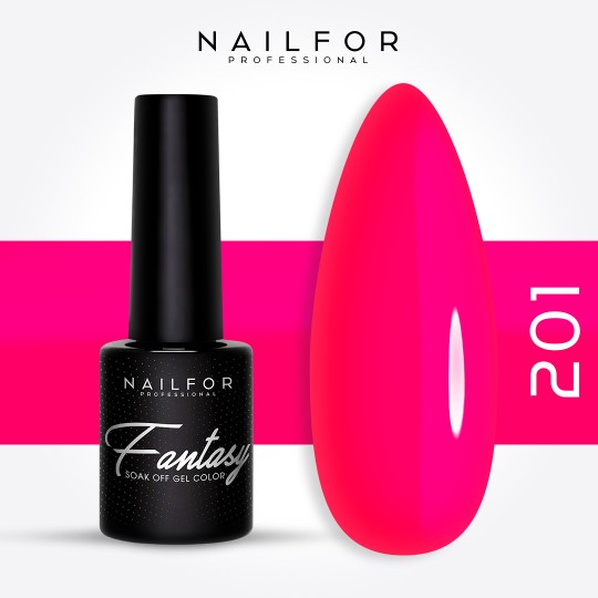 Semi-permanent nail polish color: Fantasy Semi-permanent Gel Polish - 201 Fluo Nailfor €6.99