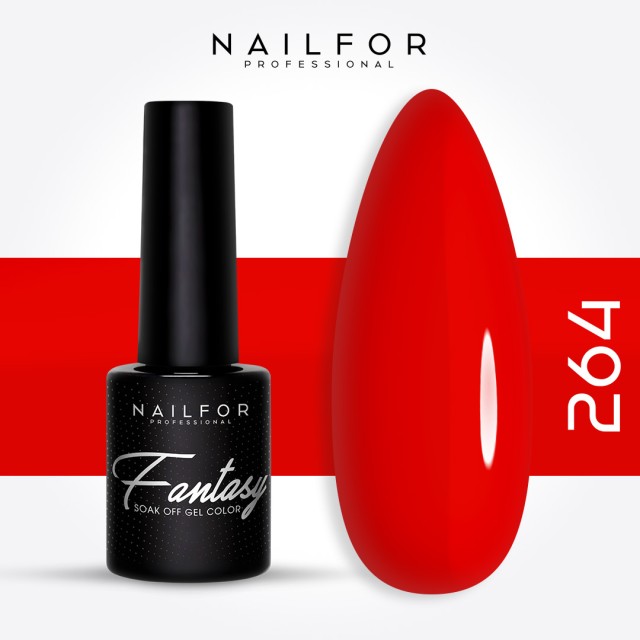 Semipermanente smalto colore per unghie: FANTASY Smalto Gel Semipermanente - 264 rosso valentino Nailfor 6,99 €