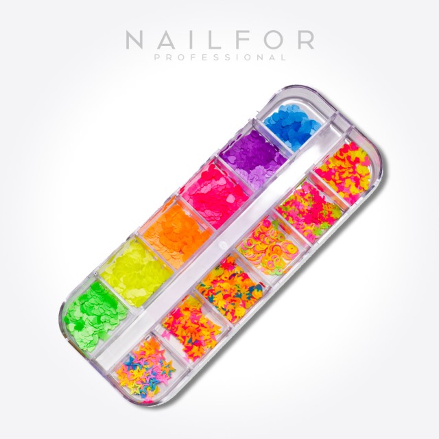 decorazione nail art ricostruzione unghie FLUO MIX DECORAZIONE UNGHIE - DC008 Nailfor 4,99 €