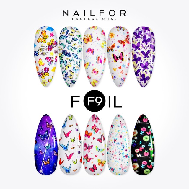 decorazione nail art ricostruzione unghie Foil Transfer Farfalle F9 Nailfor 8,99 €