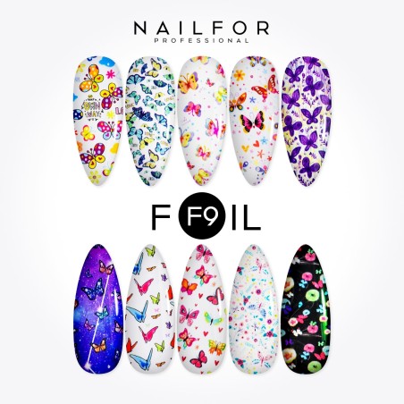 Decoración nail art , reconstrucción de uñas, Transfer Foil , mariposas F9, Nailfor 8,99 €