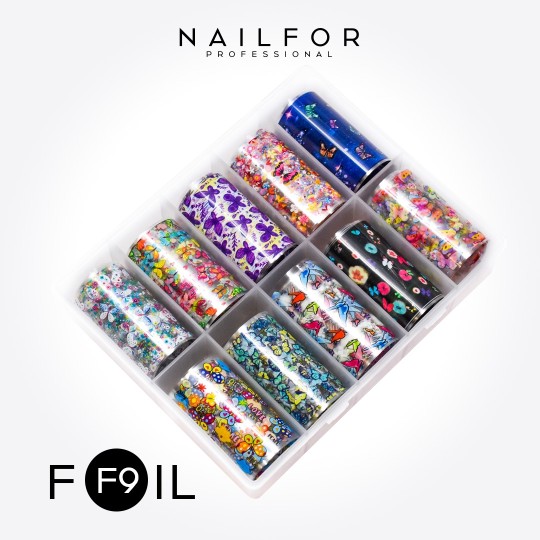 Decoración nail art , reconstrucción de uñas, Transfer Foil , mariposas F9, Nailfor 8,99 € 2
