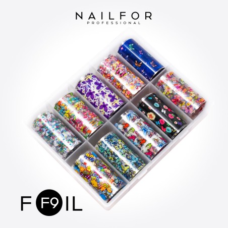 Decoración nail art , reconstrucción de uñas, Transfer Foil , mariposas F9, Nailfor 8,99 €