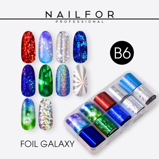 Decoración nail art , reconstrucción de uñas, Transfer Foil Galaxy B6 Nailfor 7,99 €