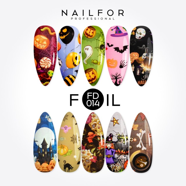 Decoración nail art , reconstrucción de uñas, Transfer Foil , Halloween FD014 Nailfor 8,99 €