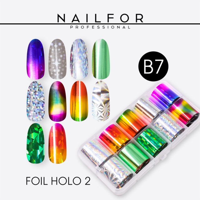 decorazione nail art ricostruzione unghie Foil Transfer Holo B7 Nailfor 7,99 €