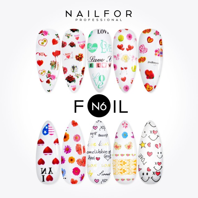 decorazione nail art ricostruzione unghie Foil Transfer Love N6 Nailfor 8,99 €