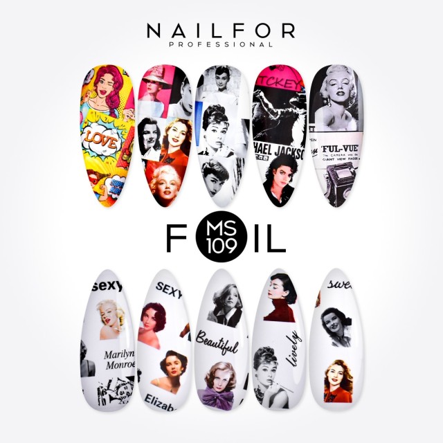 Decoración nail art , reconstrucción de uñas, Transfer Foil MS109 Nailfor 8,99 €