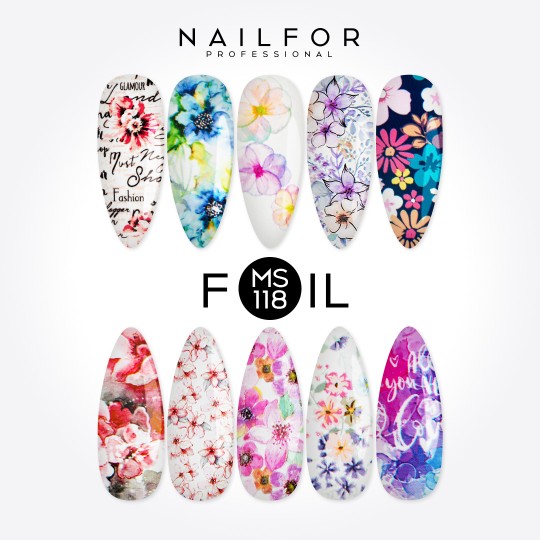 decorazione nail art ricostruzione unghie Foil Transfer MS118 Nailfor 8,99 €