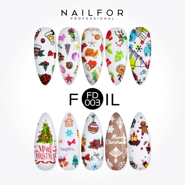 decorazione nail art ricostruzione unghie Foil Transfer Natale FD003 Nailfor 8,99 €