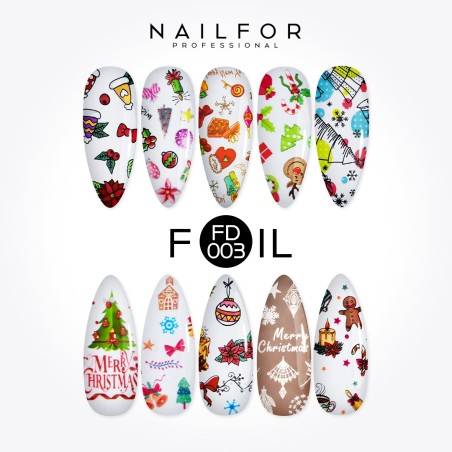 Decoración nail art , reconstrucción de uñas, Transfer Foil navideña FD003 Nailfor 8,99 € Decoración nail art , reconstrucción de uñas, Transfer Foil navideña FD003 Nailfor 8,99 €