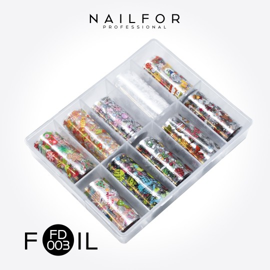 Decoración nail art , reconstrucción de uñas, Transfer Foil navideña FD003 Nailfor 8,99 € 2