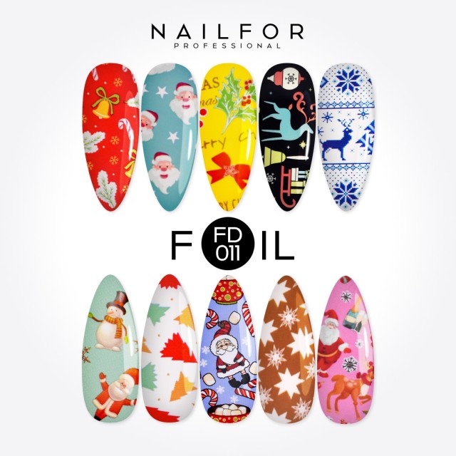 Decoración nail art , reconstrucción de uñas, Transfer Foil navideña FD011 Nailfor 8,99 €
