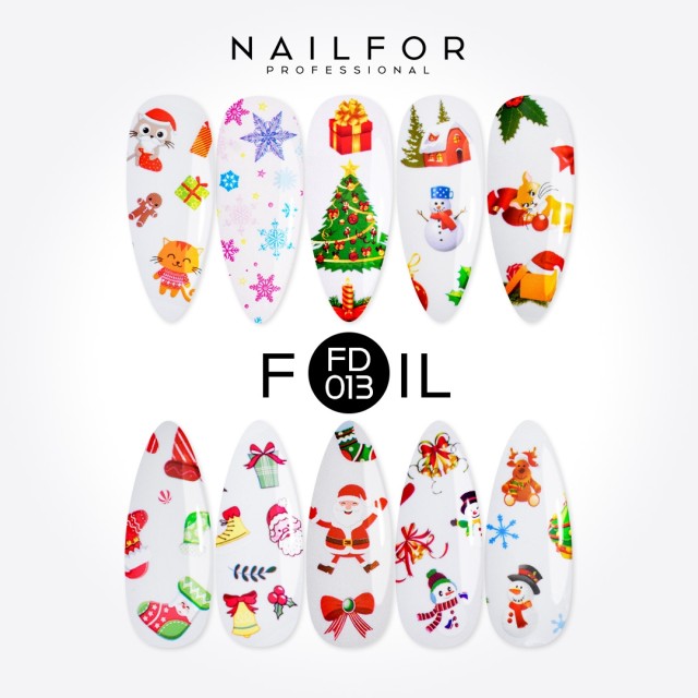 decorazione nail art ricostruzione unghie Foil Transfer Natale FD013 Nailfor 8,99 €