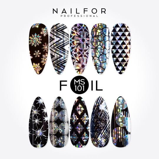 Décoration nail art reconstruction Foil Transfer Noël MS101 Nailfor 8,99 €
