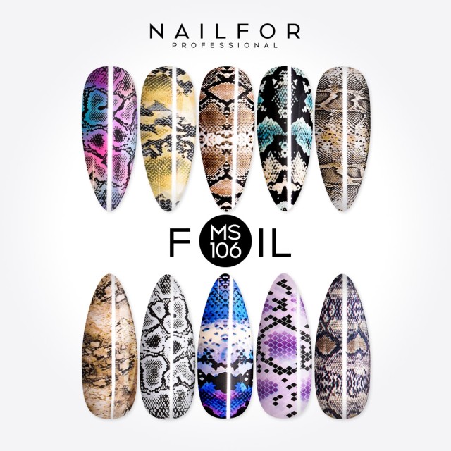 Decoración nail art reconstrucción de uñas Foil Transfer Snake MS106 Nailfor 8,99 €