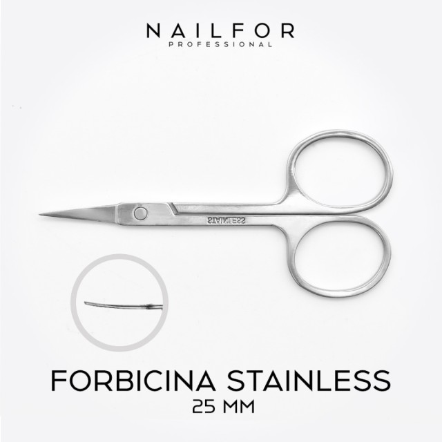 Professional scissors for nails with CURVED blades