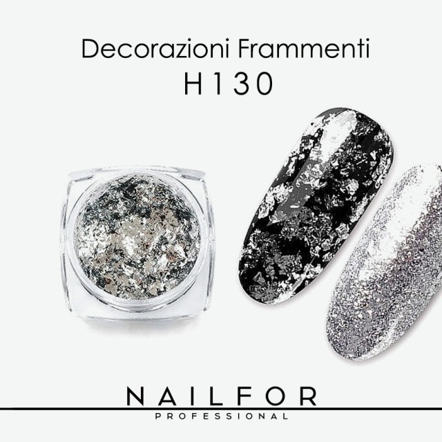 decorazione nail art ricostruzione unghie FRAMMENTI DI COLORE ARGENTO H130 Nailfor 3,99 €
