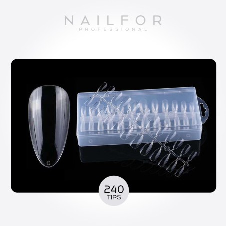 FULLCOVEROVER TIPS IN MANDORLA GEL - TRANSPARENT