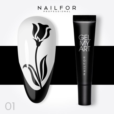 color gel para uñas, nail art , nails Gel my art - 01 BLACK BLACK | Nailfor 7,49 €