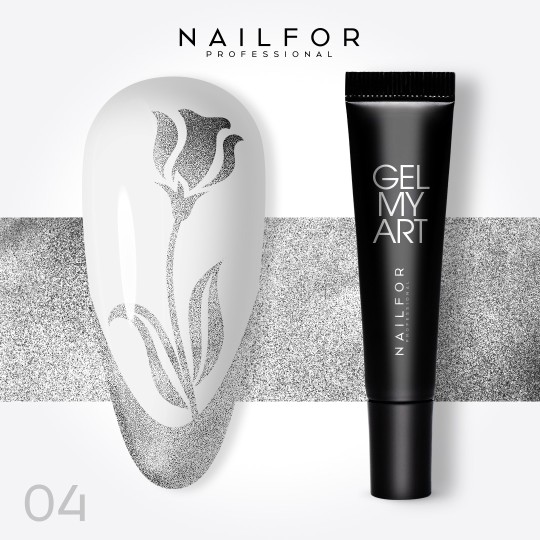 nail gel color, nail art , nails Gel my art - 04 Silver | Nailfor €7.49