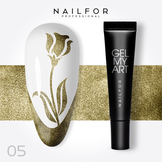 nail gel color, nail art , nails Gel my art - 05 DARK Gold DARK GOLD | Nailfor €7.49