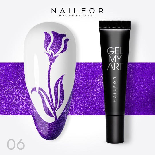 nail gel color, nail art , nails Gel my art - 06 Metal Violet VIOLA | Nailfor €7.49