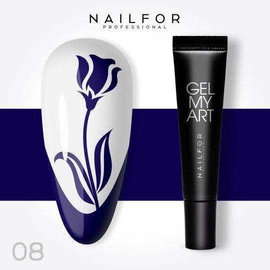 nail gel color, nail art , nails Gel my art - 08 DARK Blue BLUE | Nailfor €5.24