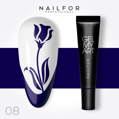 colore gel per unghie, nail art, nails GEL MY ART - 08 DARK BLUE BLU | Nailfor 5,24 €