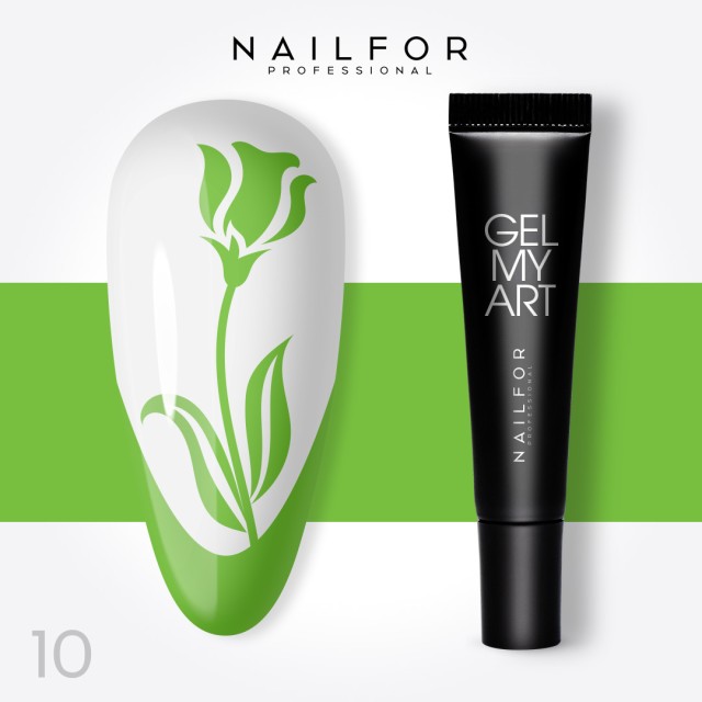 colore gel per unghie, nail art, nails GEL MY ART - 10 GREEN VERDE | Nailfor 6,99 €
