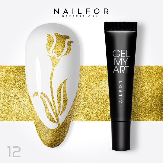 nail gel color, nail art , nails Gel my art - 12 Light Gold LIGHT GOLD | Nailfor €7.49