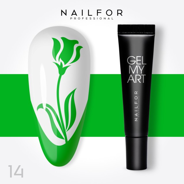colore gel per unghie, nail art, nails GEL MY ART - 14 GREEN FLUO VERDE | Nailfor 4,19 €