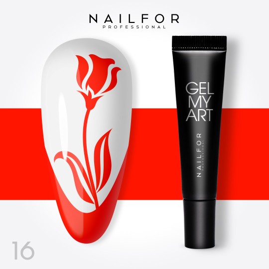 colore gel per unghie, nail art, nails GEL MY ART - 16 RED FLUO ROSSO | Nailfor 5,24 €