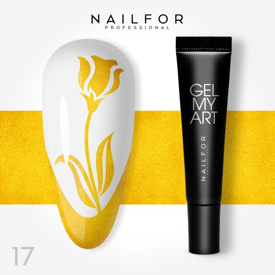 nail gel color, nail art , nails Gel my art - 17 GOLDEN Chrome | Nailfor €7.49