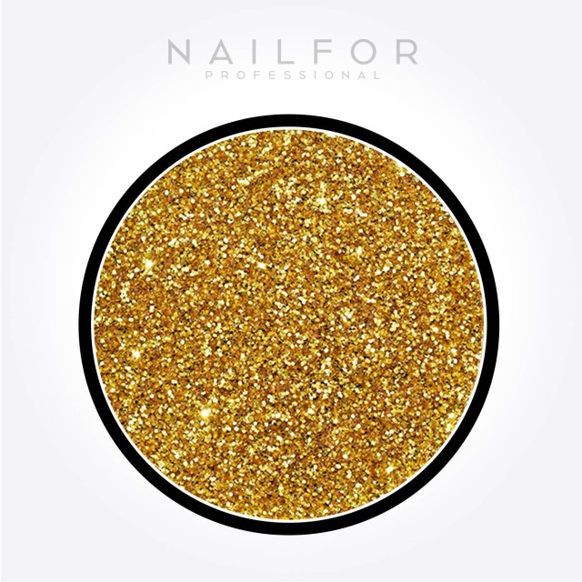 Decoración nail art reconstrucción de uñas Glitter Gold B0202 Nailfor 1,99 €