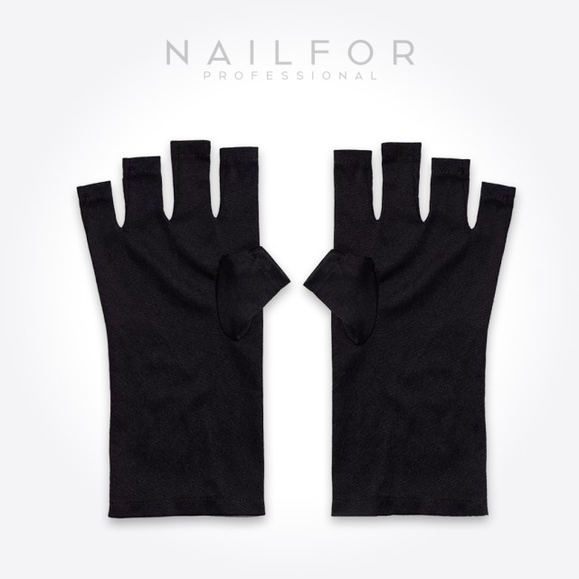 accessori per unghie, nails nail art alta qualità GUANTI ANTI-UV NERO 2PZ Nailfor 6,99 € Nailfor