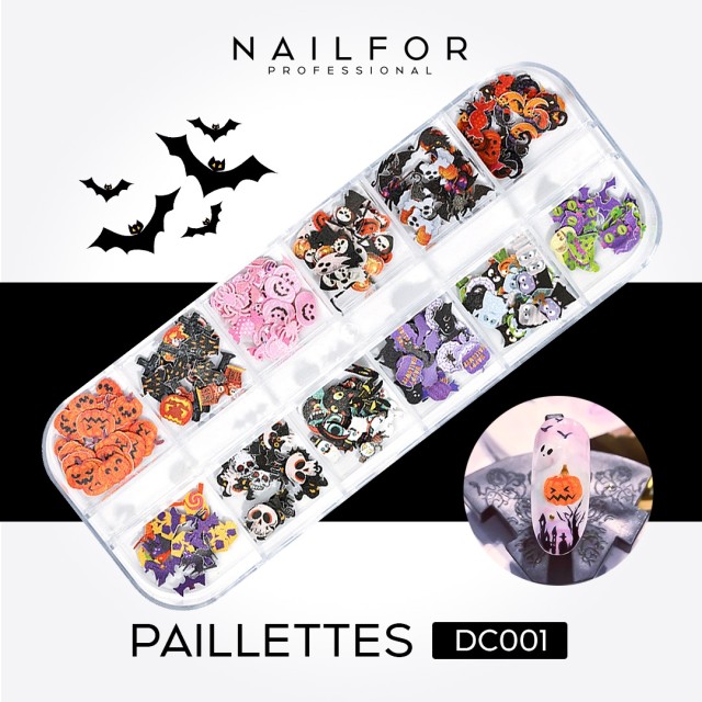 decorazione nail art ricostruzione unghie HALLOWEEN DECO PAILLETTES - DC001 Nailfor 4,99 €