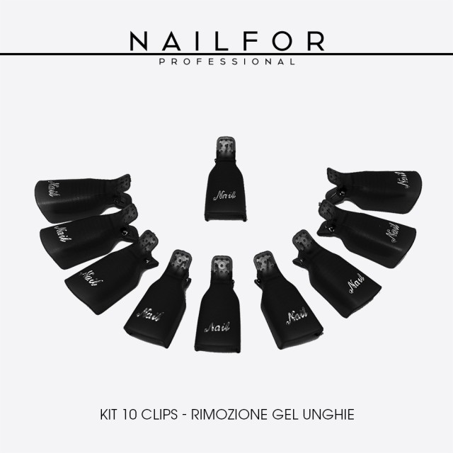 accessori per unghie, nails nail art alta qualità KIT 10 CLIPS RIMOZIONE GEL - BLACK Nailfor 2,99 € Nailfor