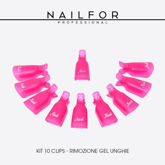 KIT 10 CLIPS GEL REMOVAL - PINK