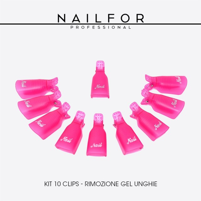 KIT 10 CLIPS RIMOZIONE GEL - PINK