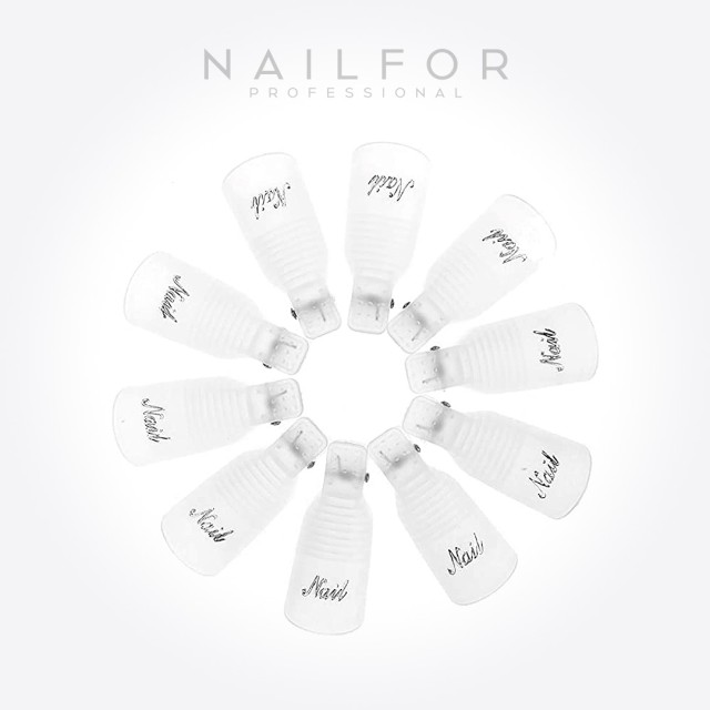 accessori per unghie, nails nail art alta qualità KIT 10 CLIPS RIMOZIONE GEL - WHITE Nailfor 2,99 € Nailfor