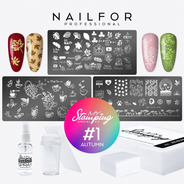 Decoración nail art , reconstrucción de uñas KIT COMPLETO My stamping - 01 OTOÑO Nailfor 19,99 €