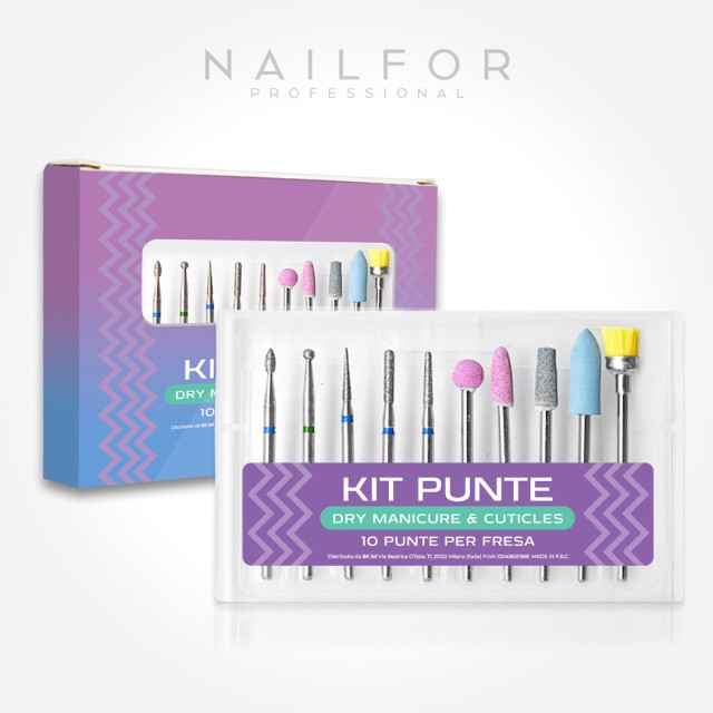 accessori per unghie, nails nail art alta qualità KIT PUNTE FRESA - 10 PUNTE DRY MANICURE & CUTICLES 9 Nailfor 19,90 € Nailfor