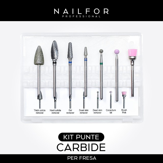 accessori per unghie, nails nail art alta qualità KIT PUNTE FRESA - Carbide Nailfor 34,99 € Nailfor